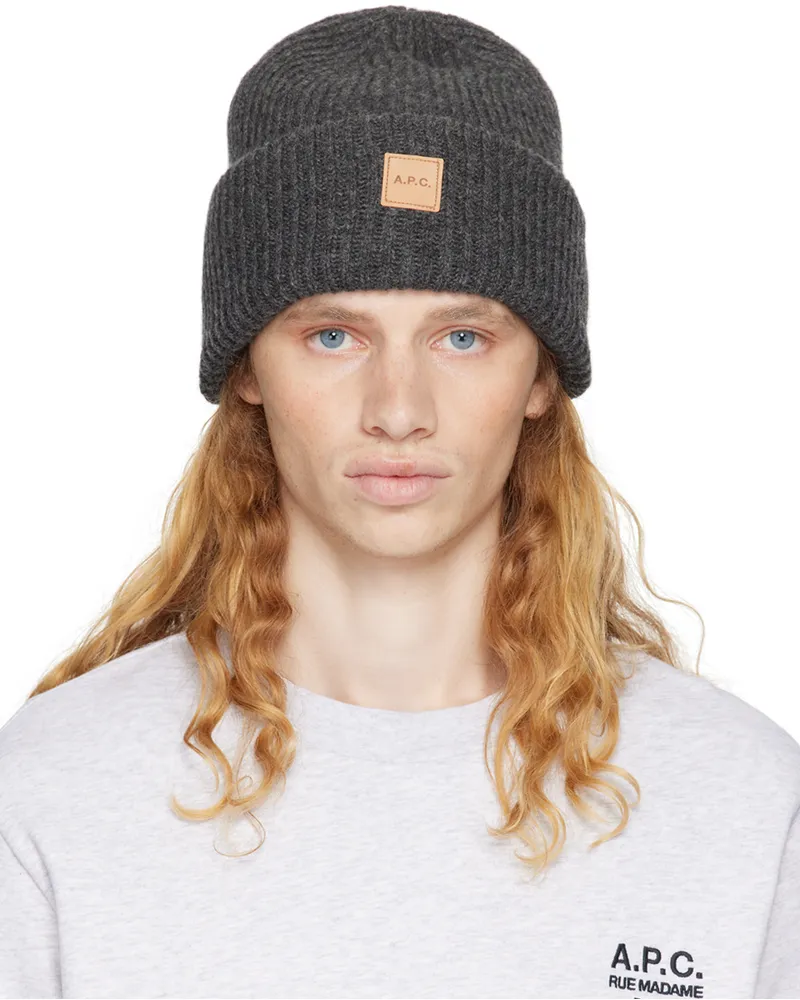 A.P.C. Gray Michele Knit Beanie Plc