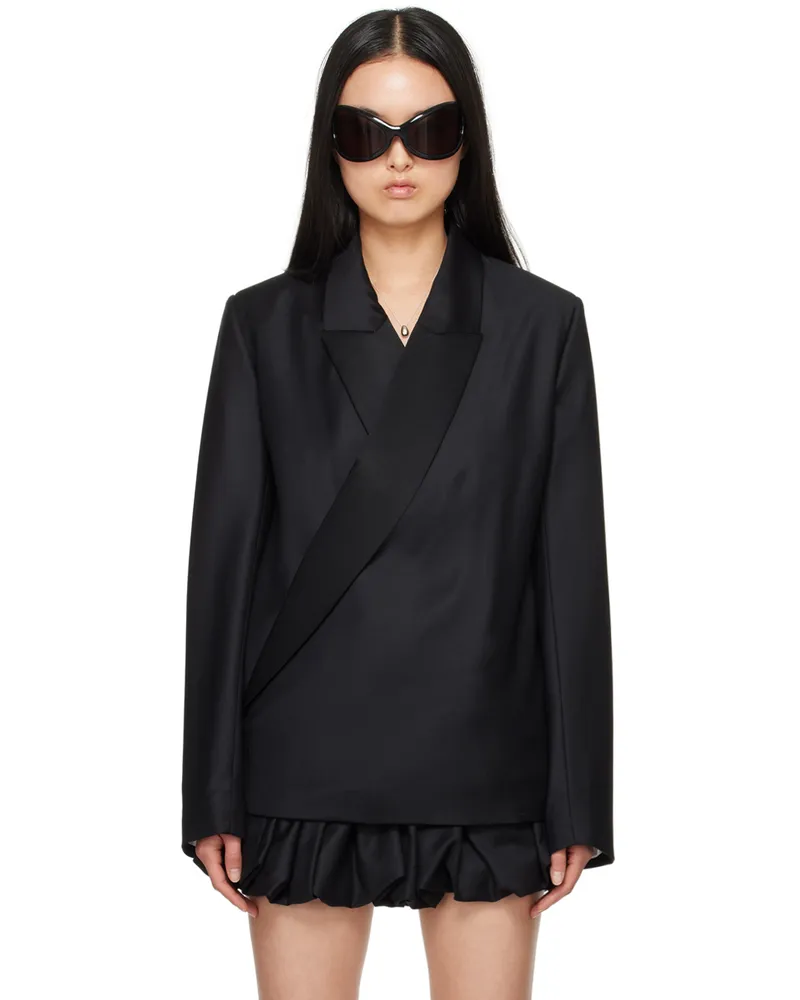 AARON ESH Black Offset Blazer Black