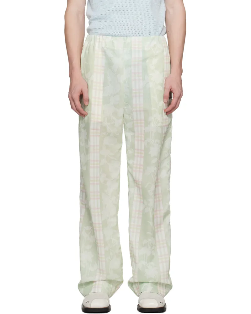 young n sang Green Floral Trousers Hologram