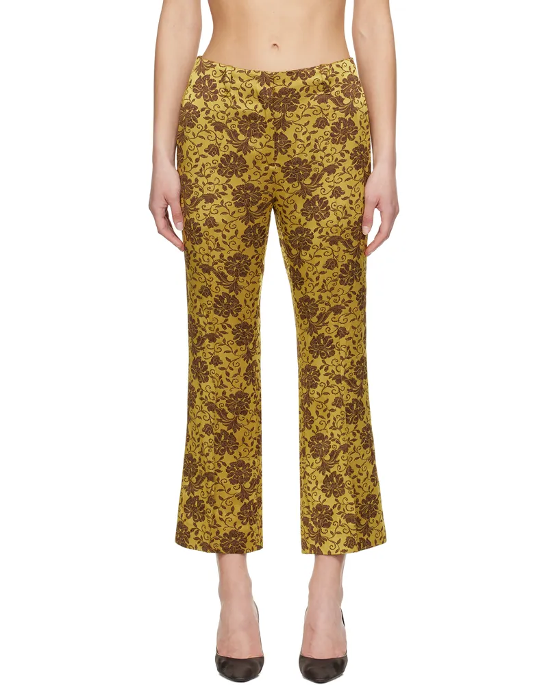 Dries van Noten Khaki Jacquard Trousers 205