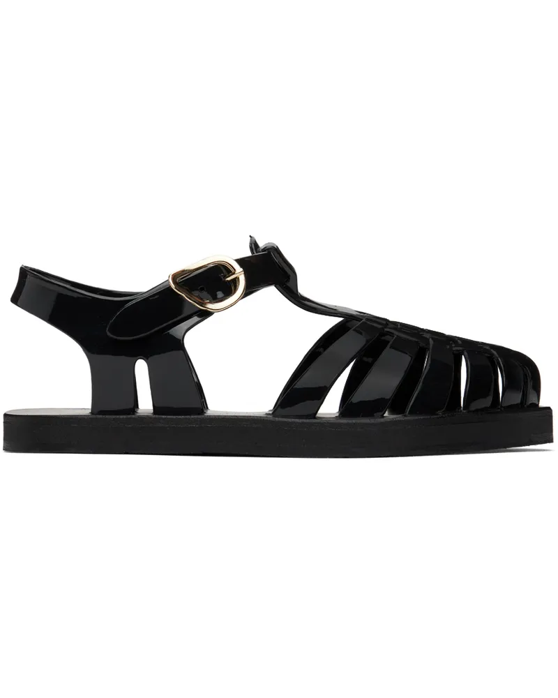 Ancient Greek Sandals Black Homeria Jelly Sandals Black