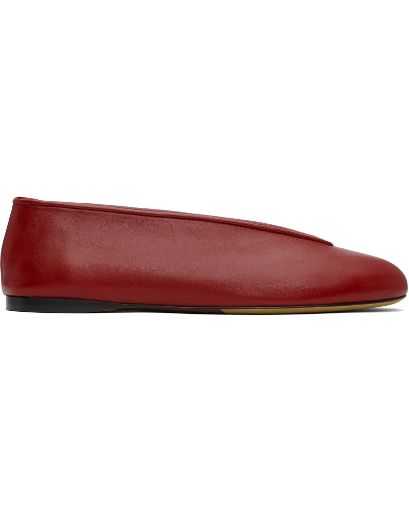 Moschino Red Duck Nappa Ballerina Flats 500
