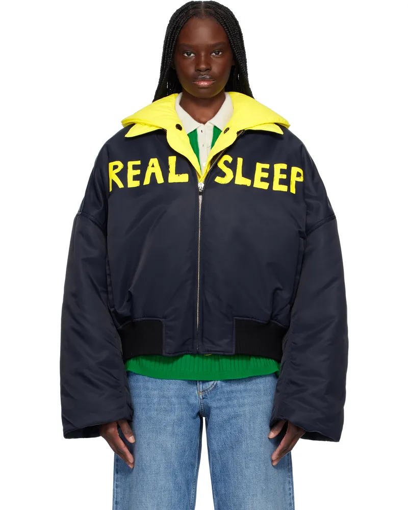 J.W.Anderson Navy & Yellow 'Real Sleep' Bomber Jacket Set 877