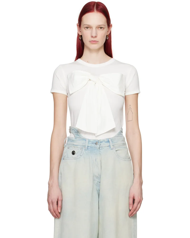 AMBUSH White Big Ribbon T-Shirt White