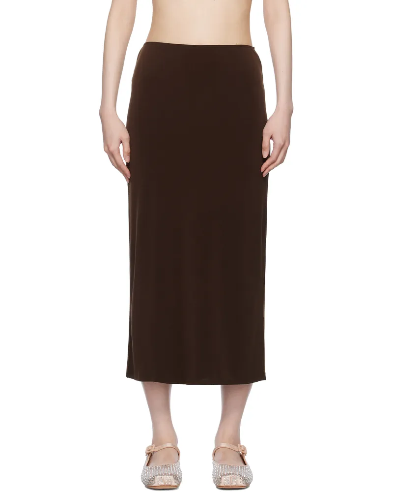 Sandy Liang Brown Axew Maxi Skirt Dark