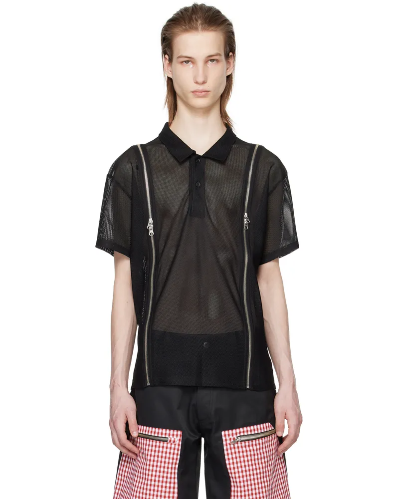 Olly Shinder Black Zip Polo Black