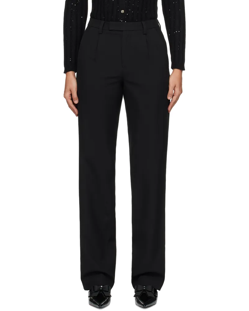SHUSHU/TONG Black Straight-Leg Trousers Ba100