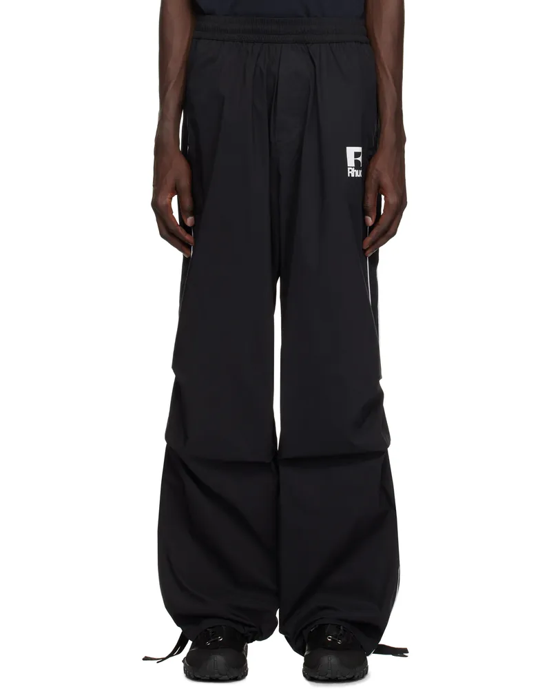 RHUDE Black Piping Parachute Track Pants Black