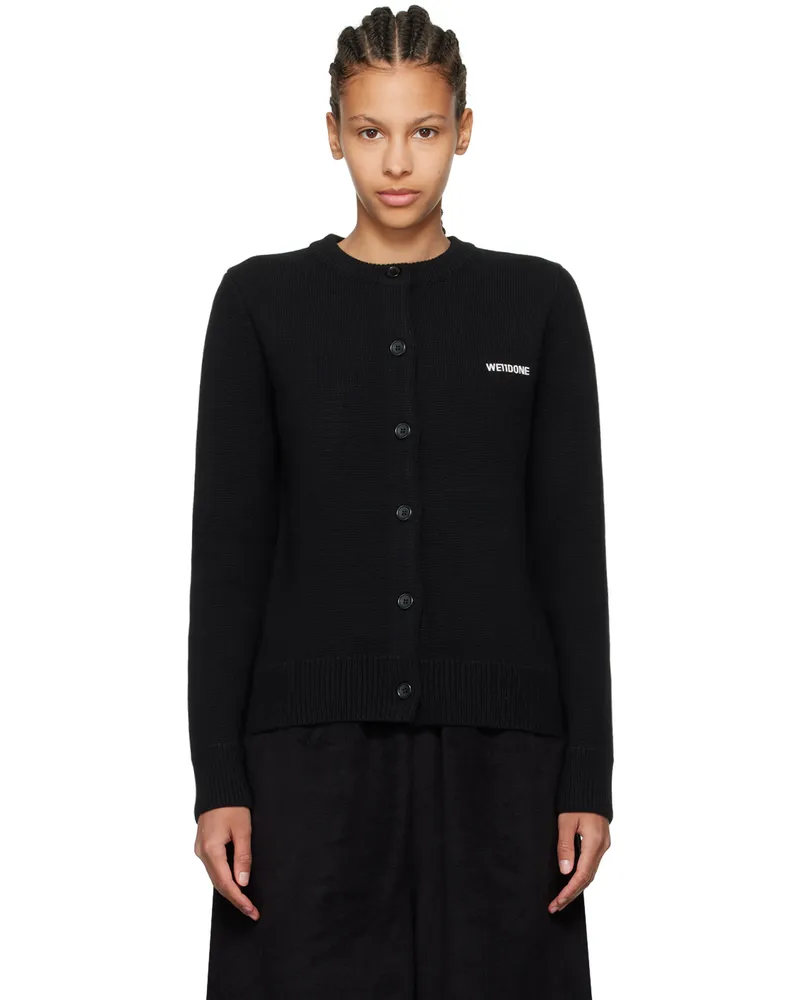 WE 11 DONE Black Embroidered Cardigan Black