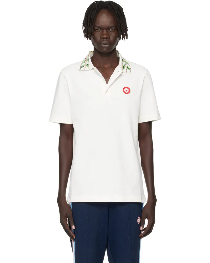 Casablanca Paris Off-White Classic Laurel Pique Polo Off-white