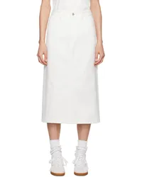 Nothing Written White H-Line Denim Midi Skirt White