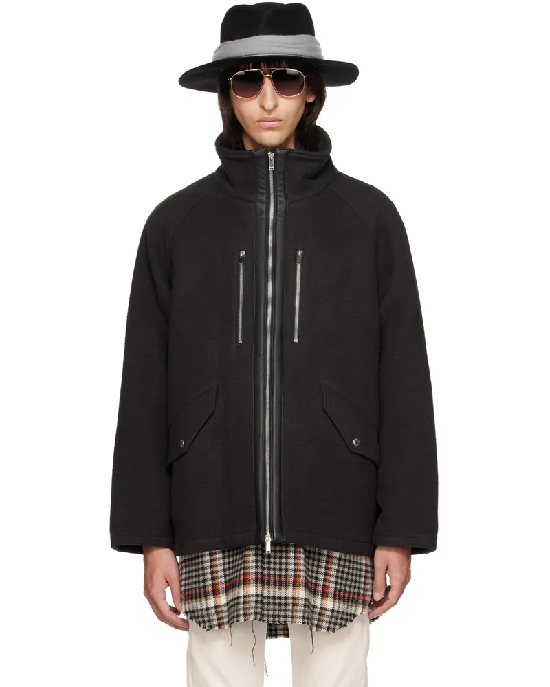 The Letters Black Zip Jacket Black
