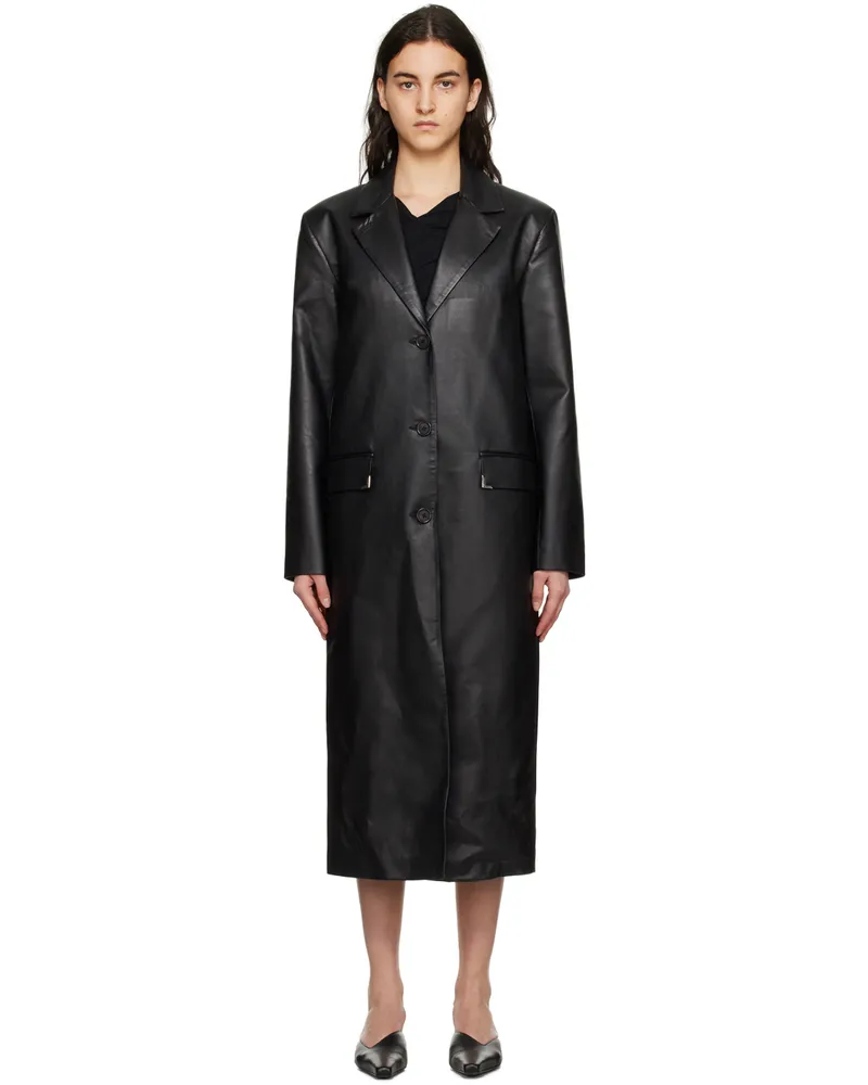 Han Kjøbenhavn Black Slim Faux-Leather Jacket Black