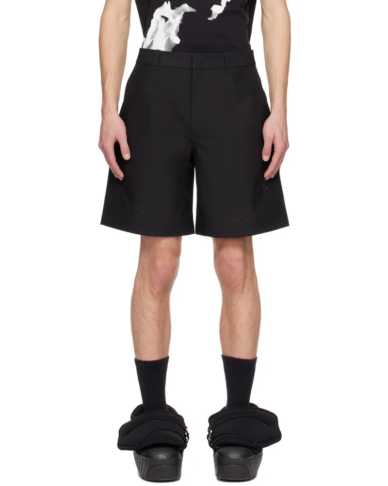 Heliot Emil Black Morphogens Tailored Shorts Black