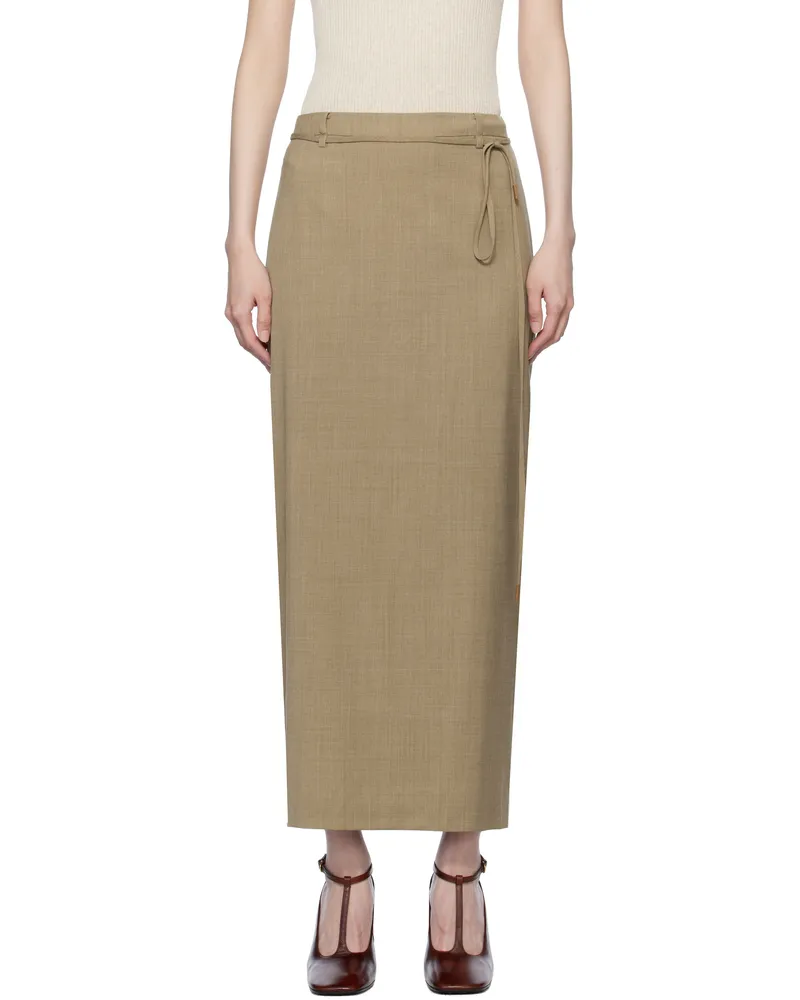 LE 17 SEPTEMBRE Beige Pencil Midi Skirt Beige