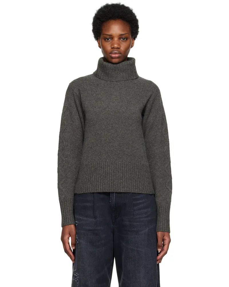 DEVEAUX Gray Eva Turtleneck Charcoal