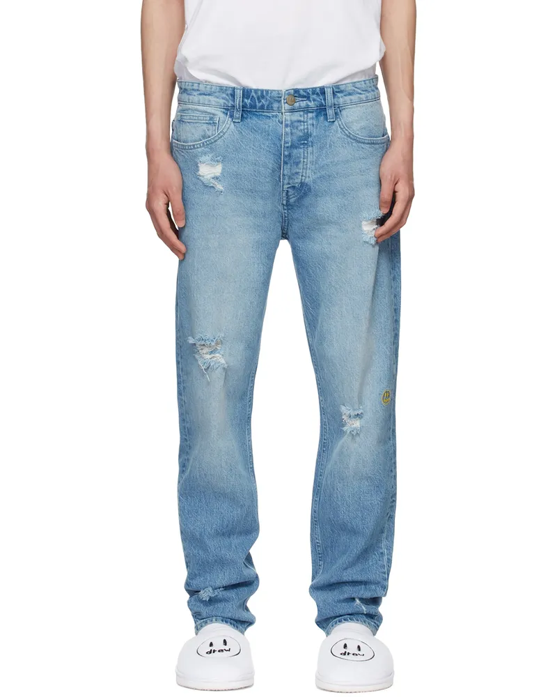 drew house SSENSE Exclusive Blue Tapered Jeans Otsego