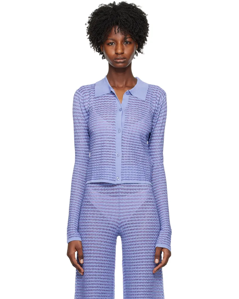 ROTATE Birger Christensen Purple Button-Up Cardigan 17-3612