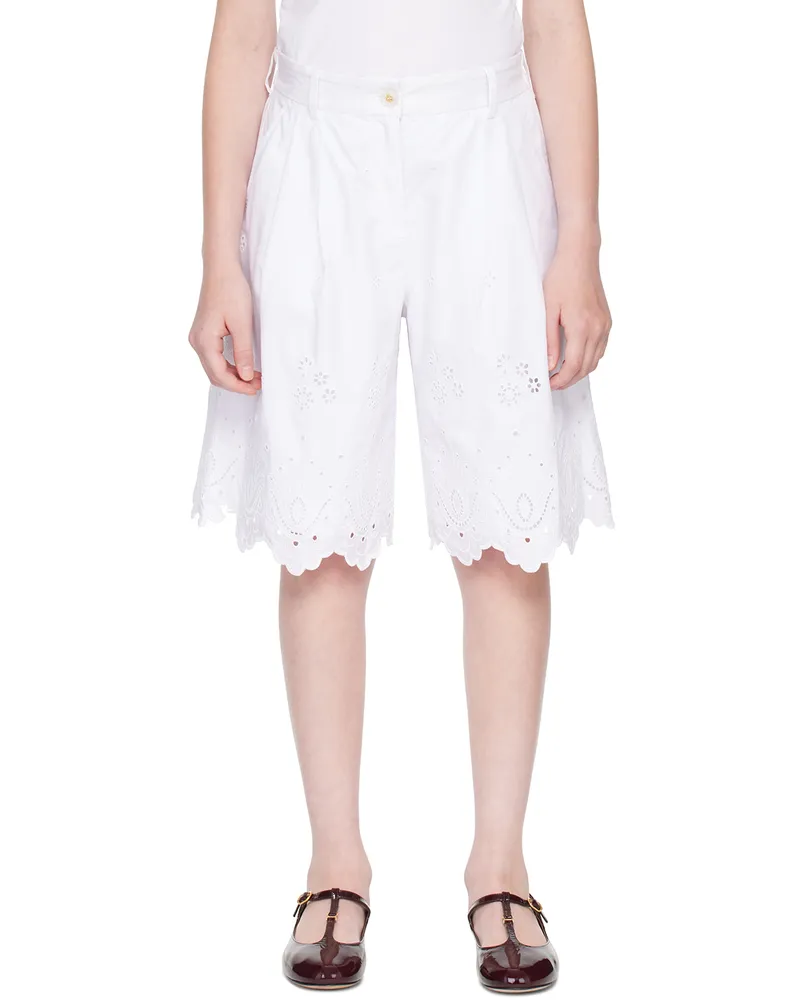 Dolce & Gabbana Kids White Broderie Anglaise Shorts W0800