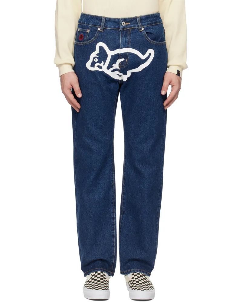 ICECREAM Blue Running Puppy Jeans Indigo