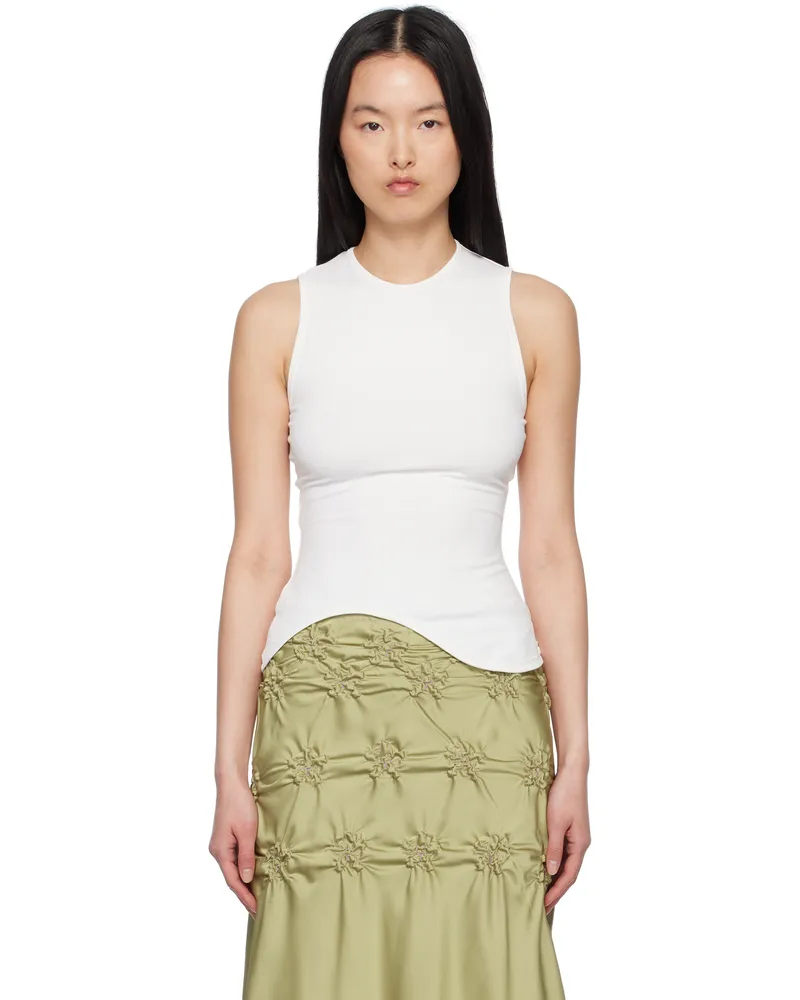 J.KIM White Ying-Yang Tank Top White