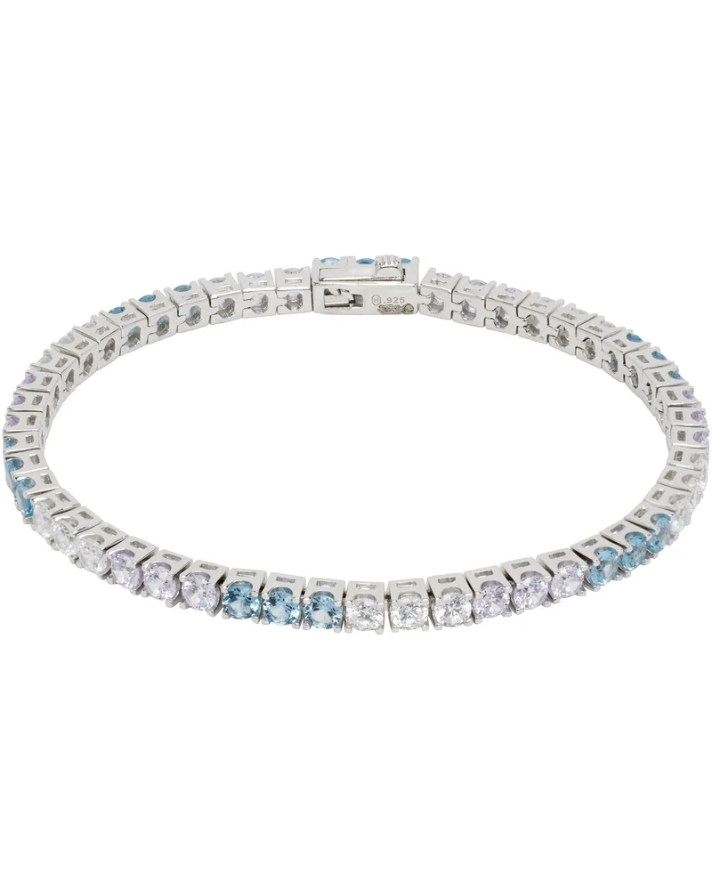 Hatton Labs Silver Classic Tennis Bracelet Topaz