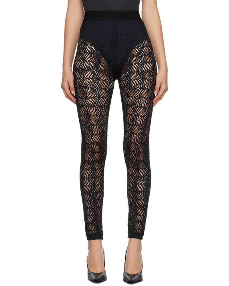 Versace Jeans Black Cutout Leggings E899