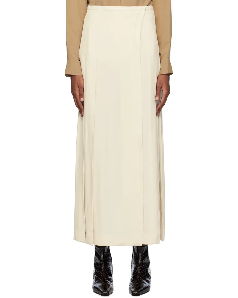 Totême Off-White Pleated Maxi Skirt 007