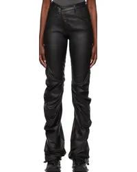 OTTOLINGER SSENSE Exclusive Black Faux-Leather Pants Black