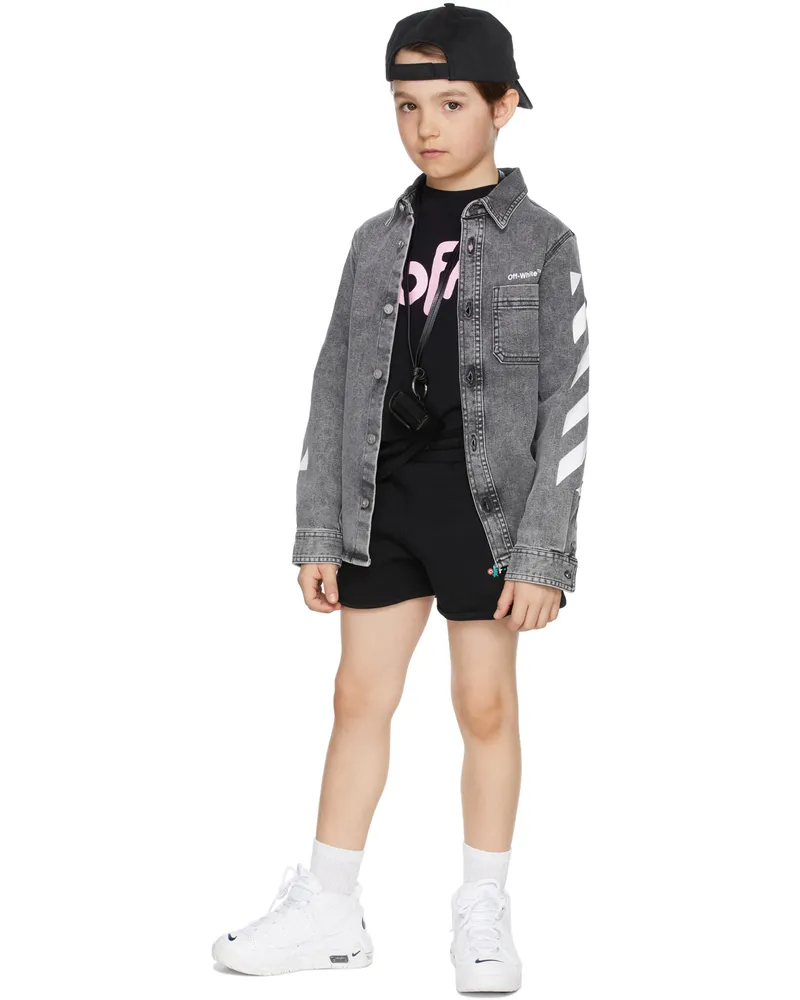 OFF-WHITE Kids Black Monster Shorts Black