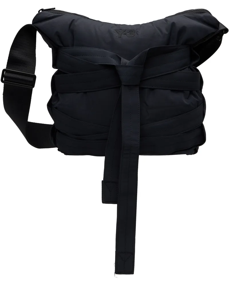 Y-3 Black 'Y-3' Cinch Shoulder Bag Black