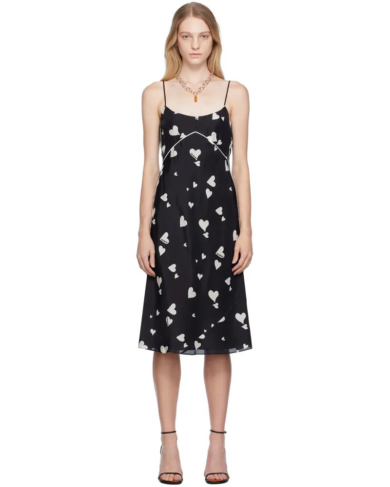 Marni Black Bunch Of Hearts Midi Dress Bhn99