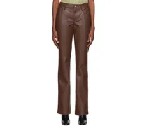 Brown Vegan Leather Trousers