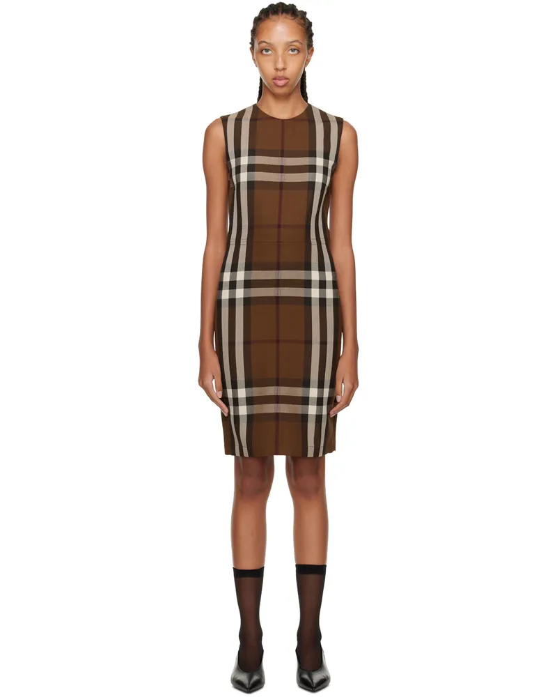 Burberry Brown Macy Midi Dress Dark