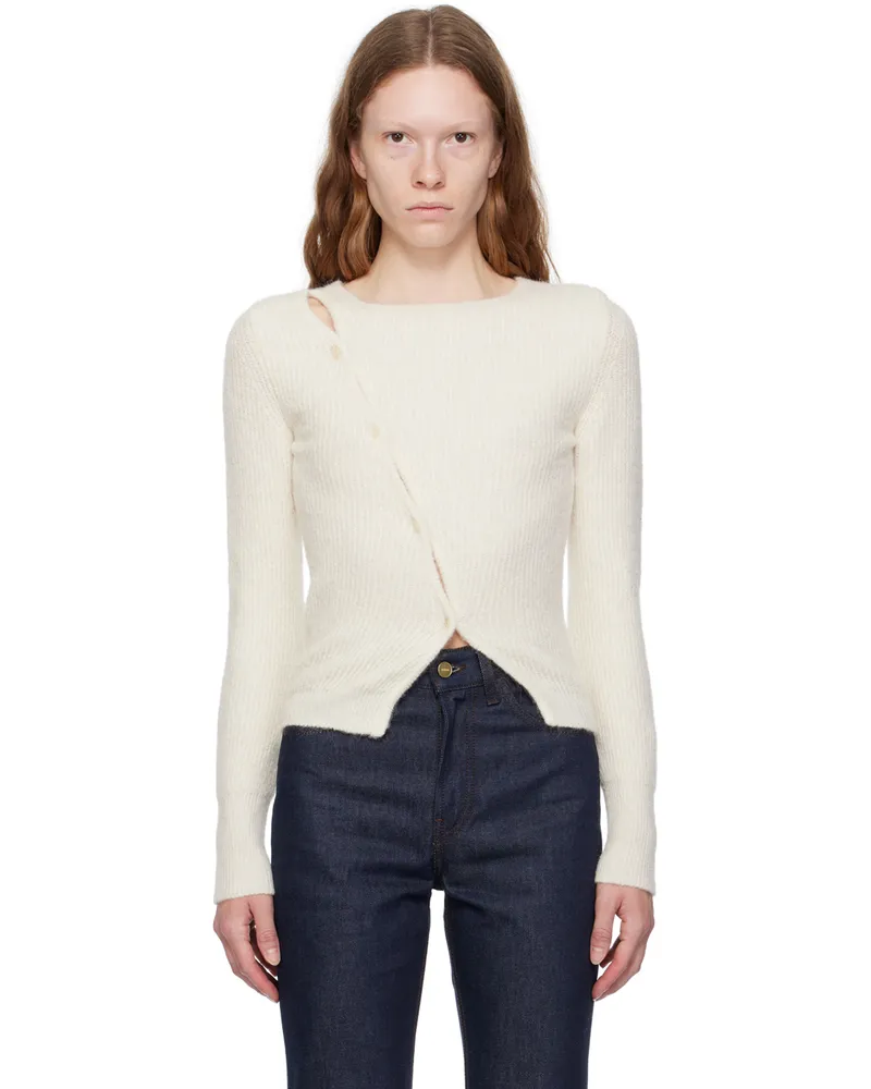 Jacquemus White Le Chouchou 'La Maille Pau' Cardigan 100