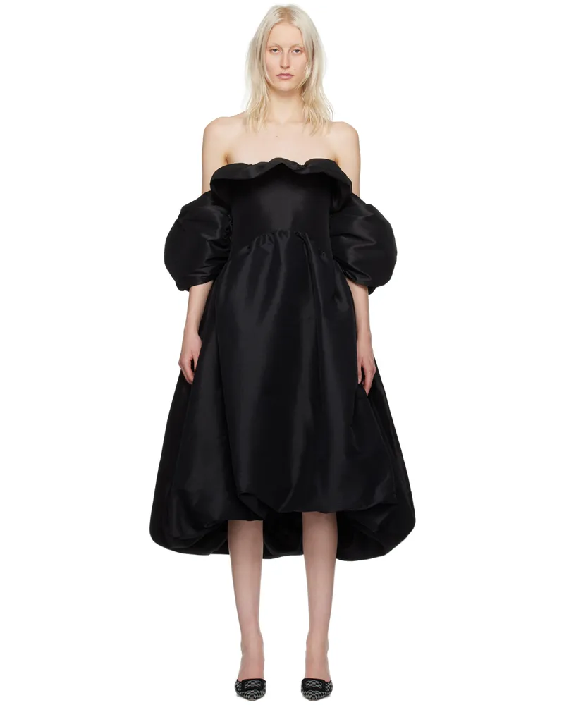 Kika Vargas SSENSE Exclusive Black Reshma Midi Dress Black