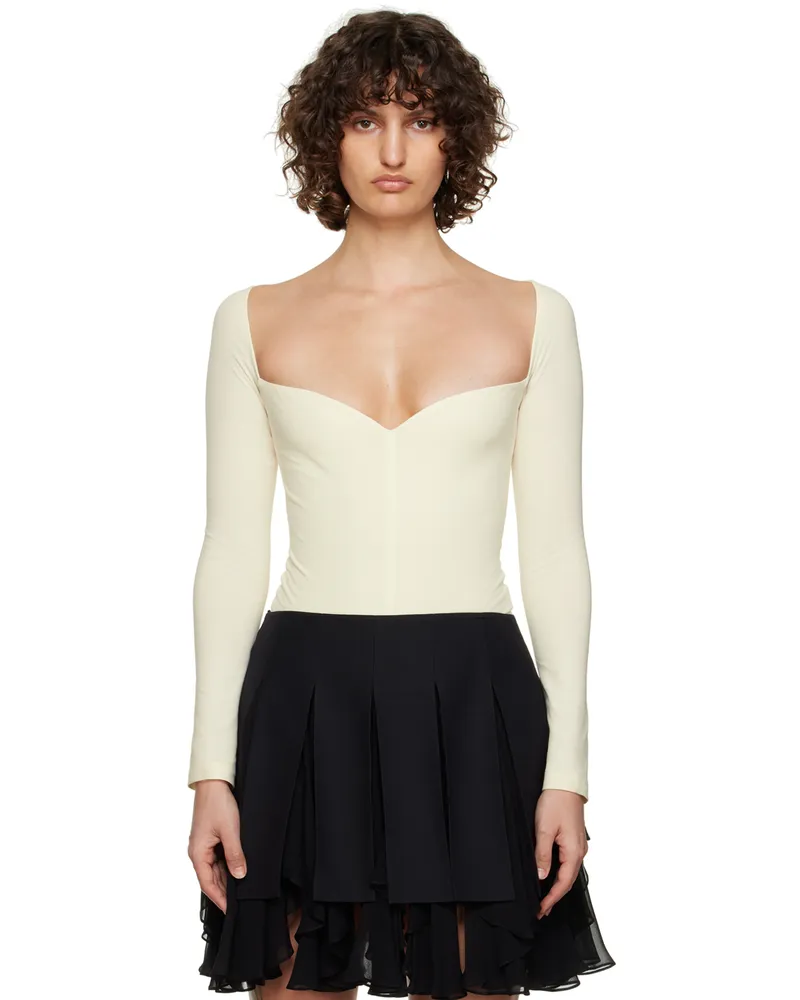 KHAITE Off-White Mara Bodysuit 103