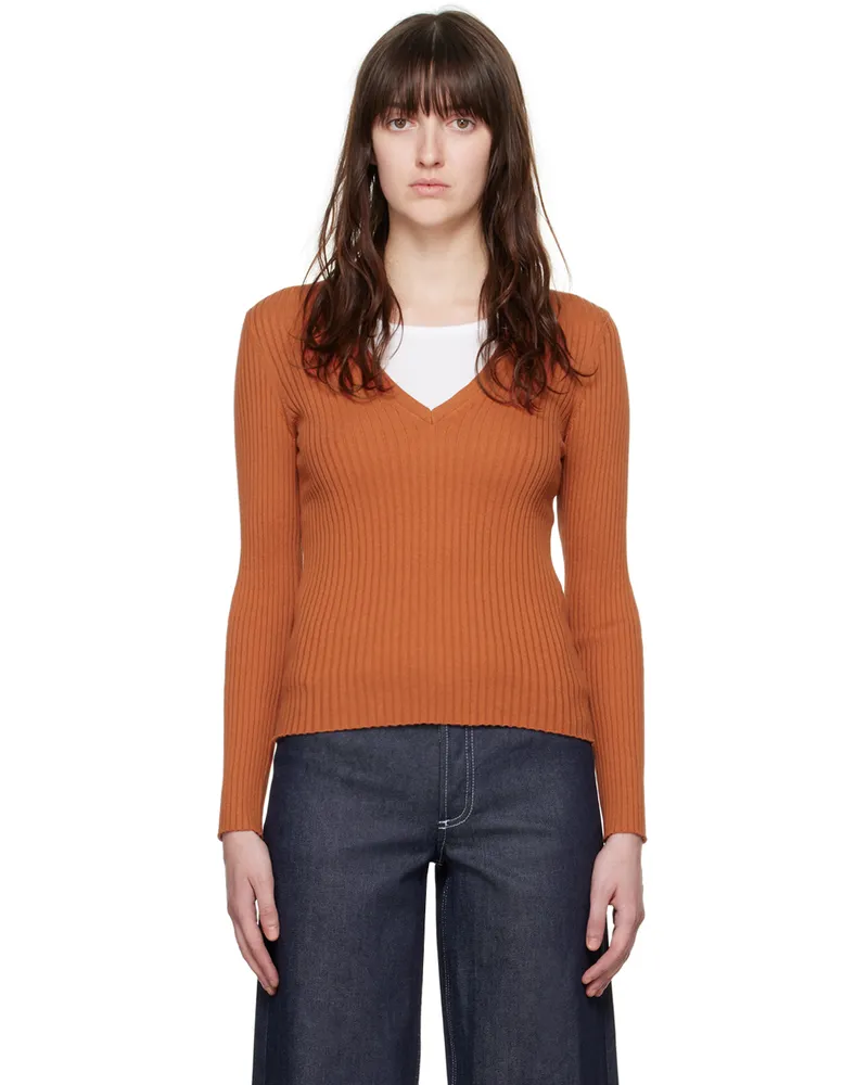 A.P.C. Orange Katie Holmes Edition Camille Sweater Gaf