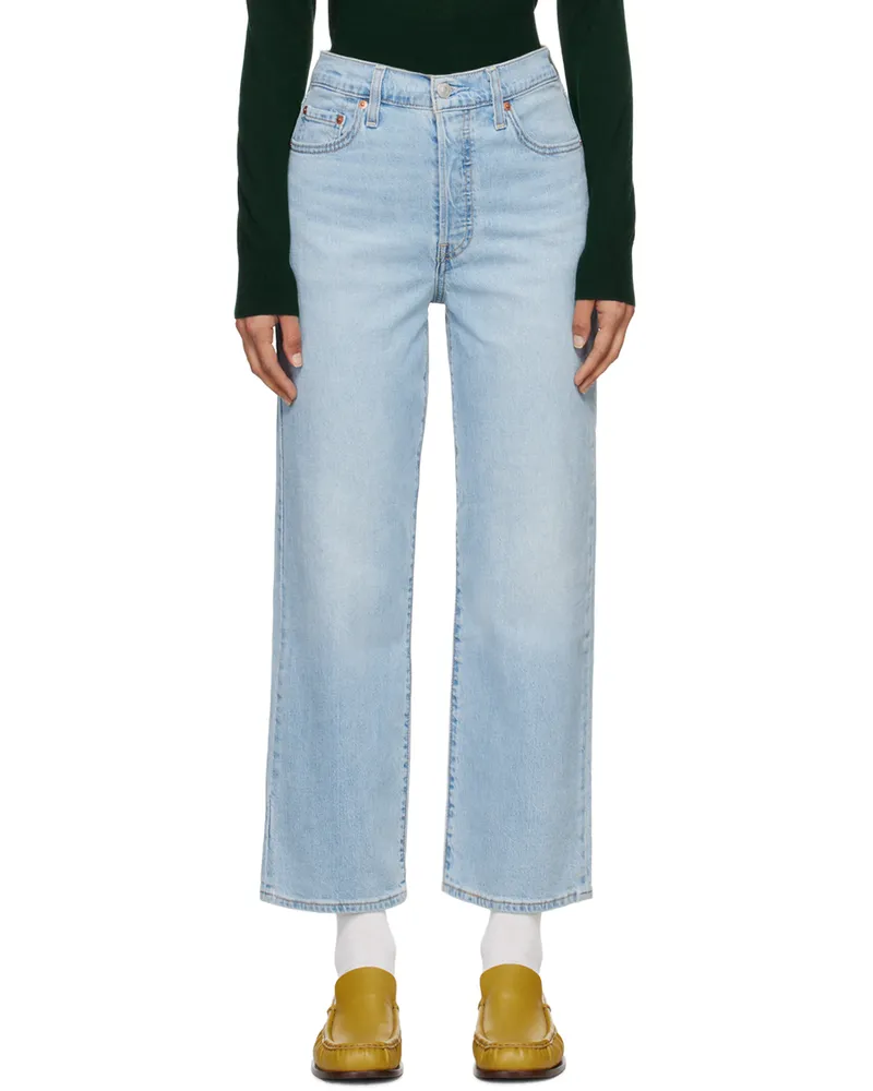Levi's Blue Ribcage Straight Ankle Performance Cool Jeans Cool