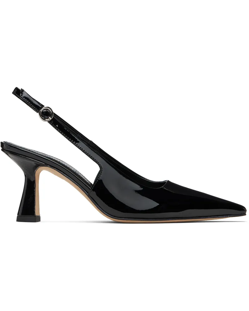 aeyde Black Fernanda Slingback Heels Black