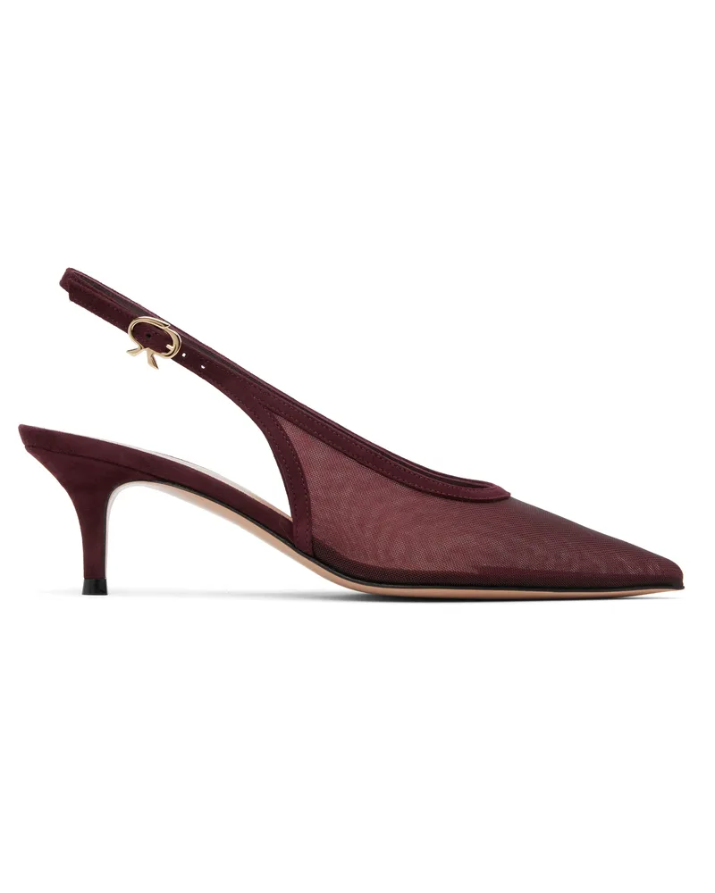 Gianvito Rossi Burgundy Slingback 55 Heels Royale+royale