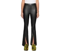 Black Iver Faux-Leather Trousers