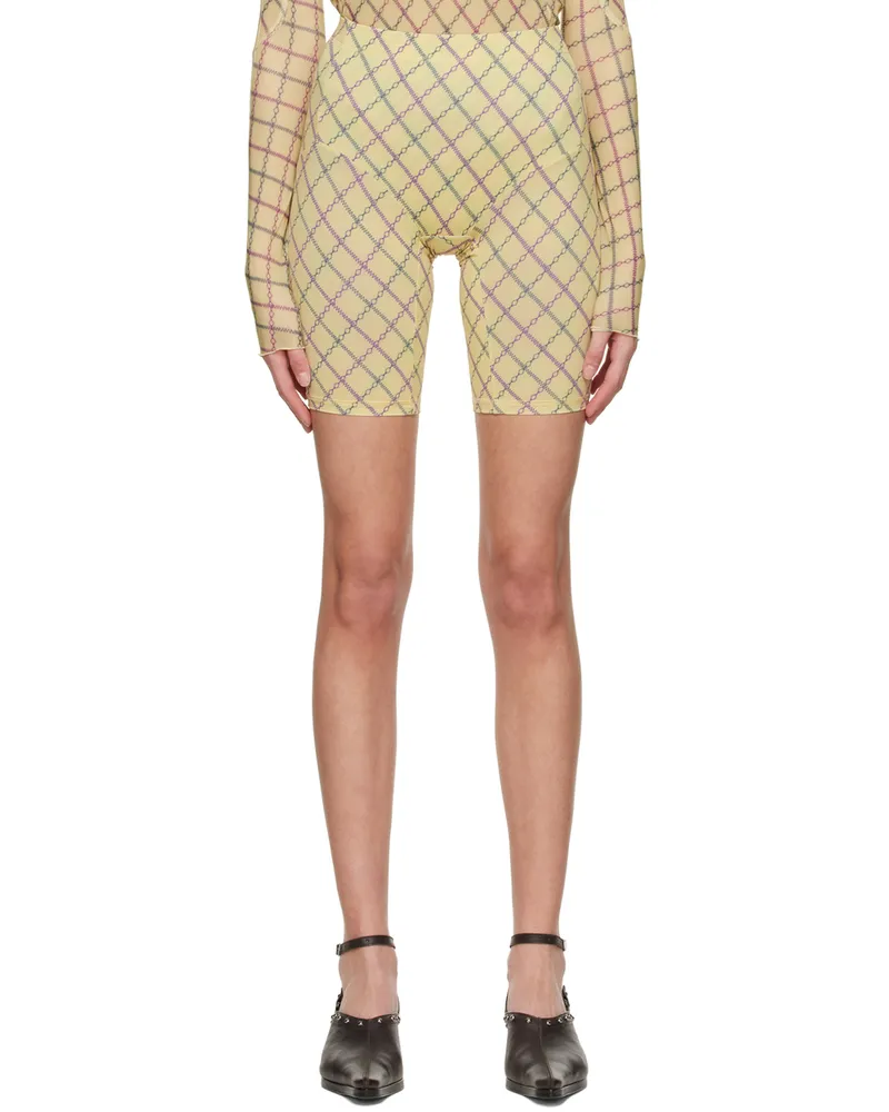 Charlotte Knowles Yellow Polyester Shorts Yellow