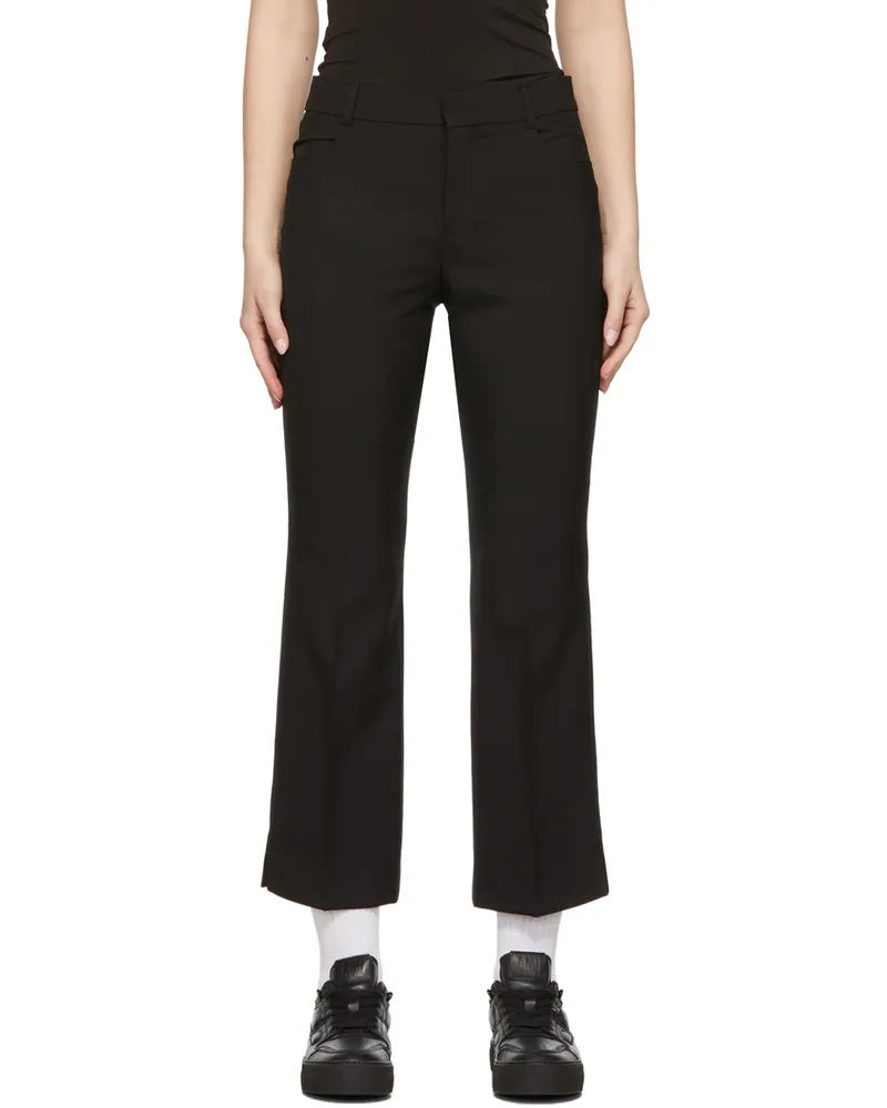 AMI Paris Black Flared Short Trousers 001
