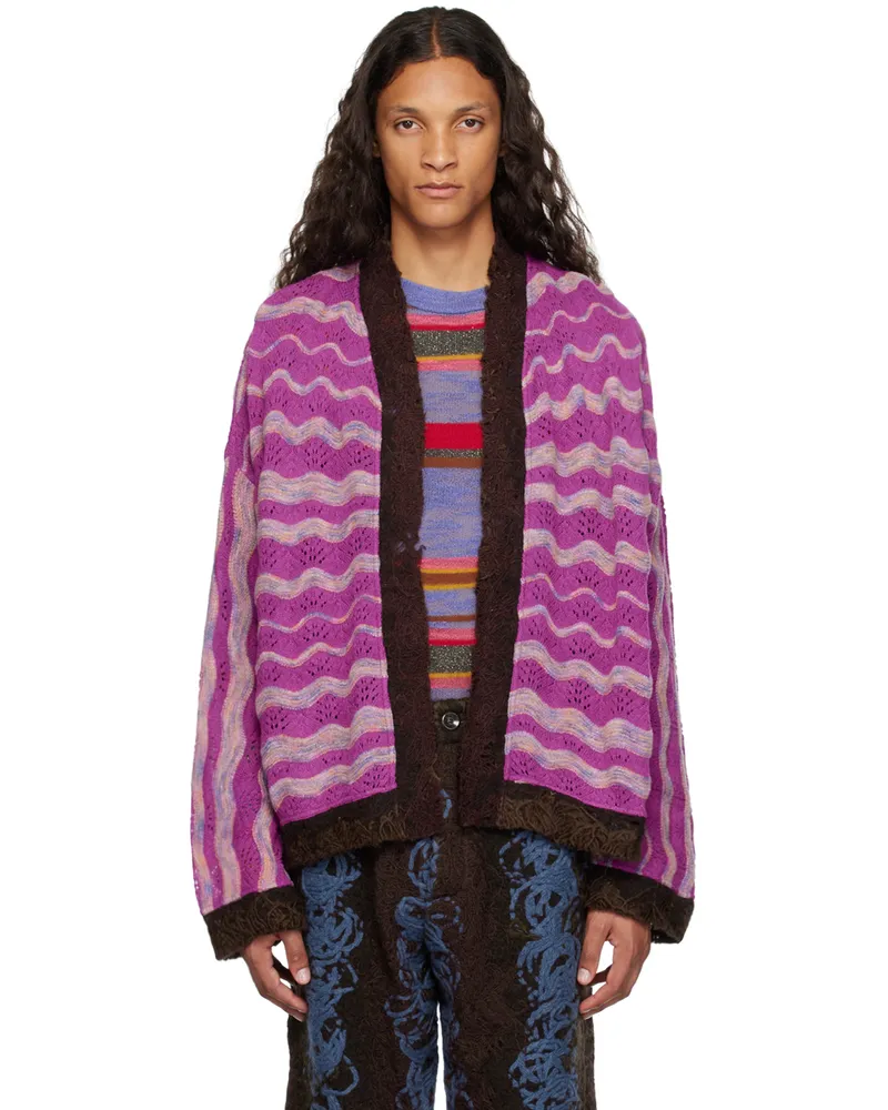 VITELLI Purple Striped Cardigan J11