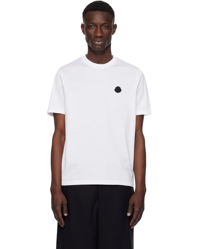 Moncler White Vertical Back Logo Cotton T-shirt 1