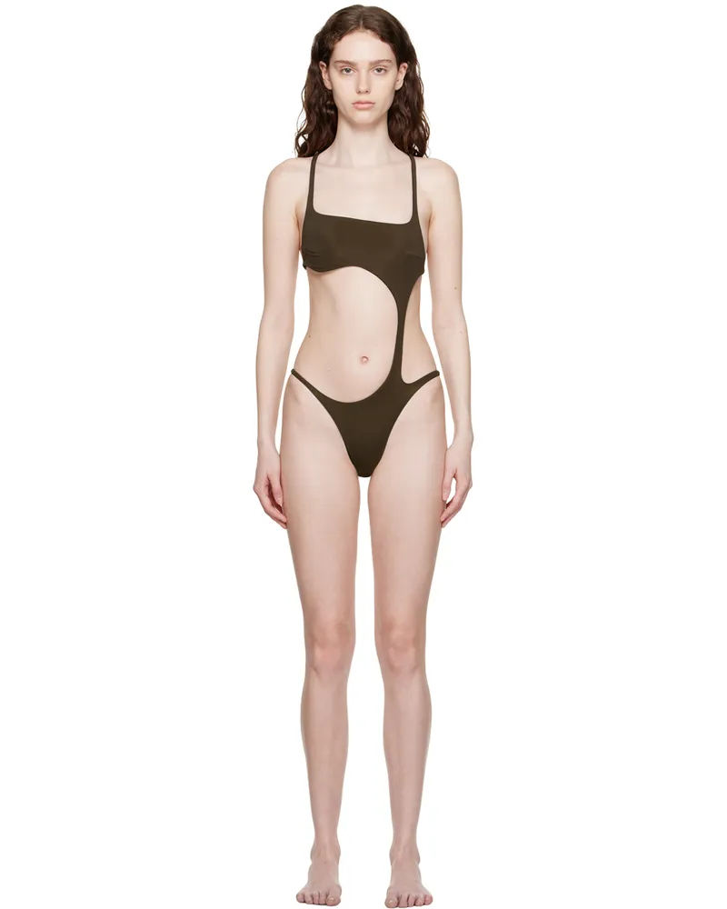Isa Boulder Brown Stingray One-Piece Swimsuit Brown