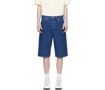 Blue Twist Denim Shorts