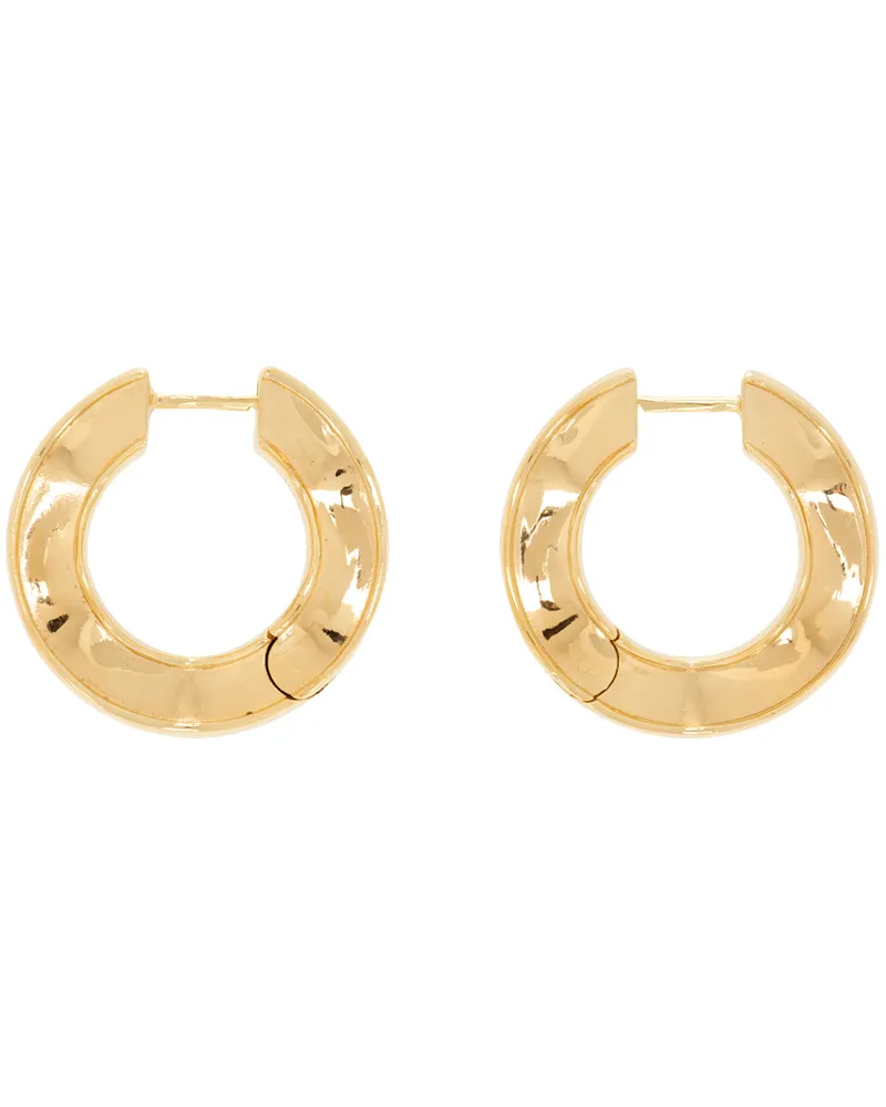Bottega Veneta Gold Hoop Earrings 8120-yellow