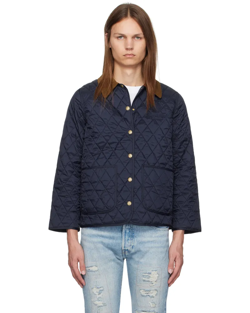 SPORTY & RICH Navy Vendome Quilted Jacket Navy